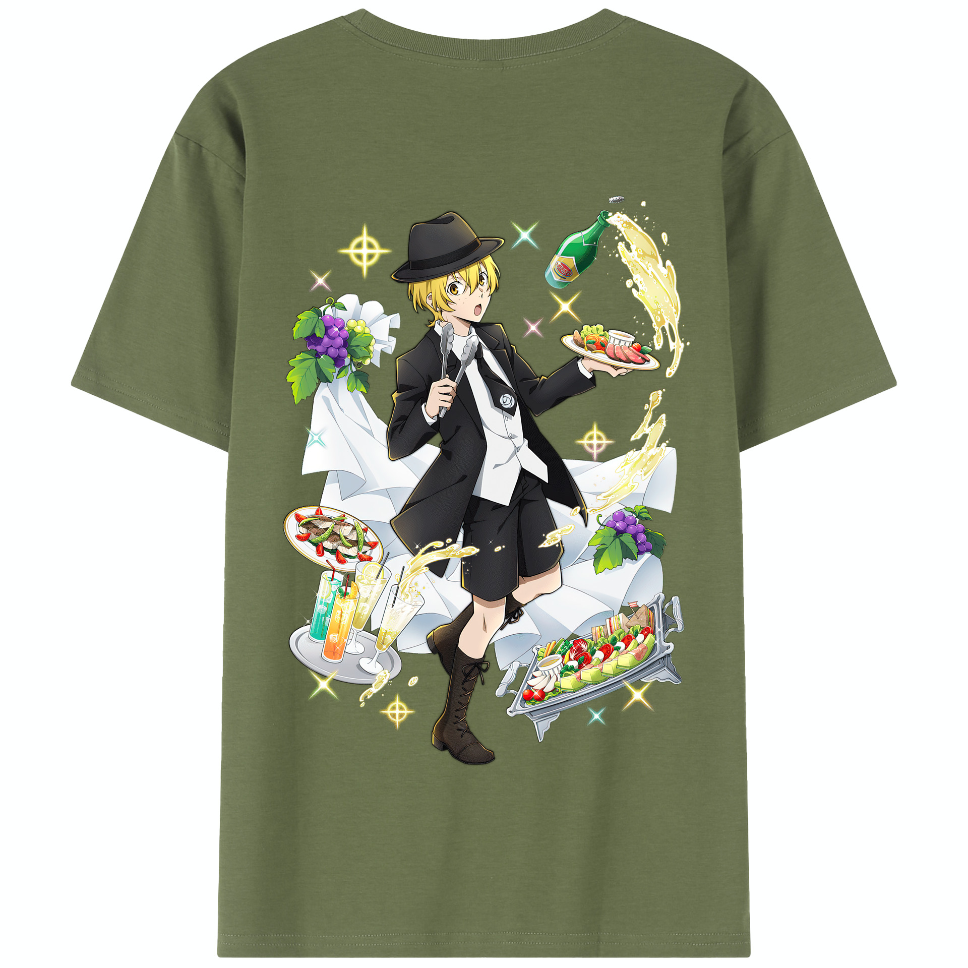 （画像用） 文豪ストレイドッグス Bungo Stray Dogs 綿100％半袖Tシャツ（背面プリント）